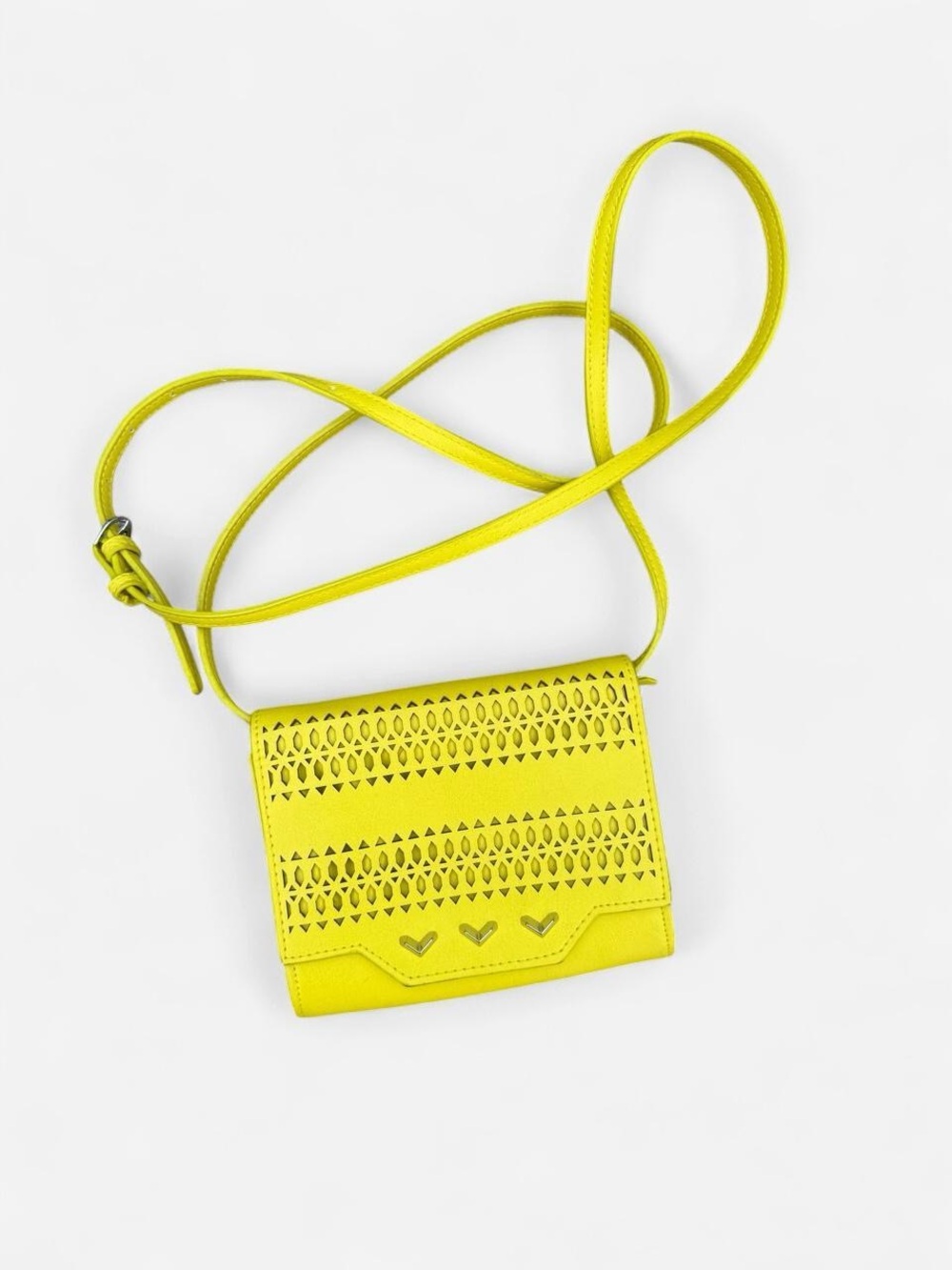 Stella & Dot Neon Yellow Laser-Cut Crossbody